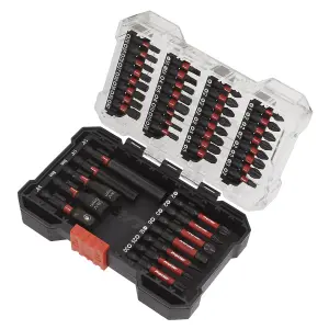 Sealey Power Tool Bit Set 44 Pieces Impact Grade 1/4" Hex Forged S2 Steel AK8280