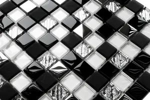 Glass mosaic on mesh for bathroom or kitchen 300mm x 300mm - Chaos