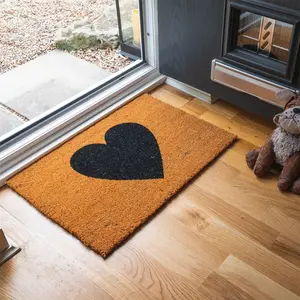 Nicola Spring - Coir Door Mat Black / 1.6cm H x 60cm L x 40cm W