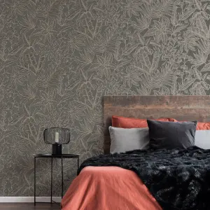 Boutique Paradise Brown Smooth Wallpaper Sample