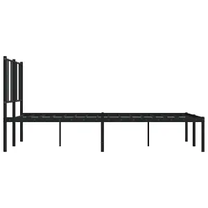 Berkfield Metal Bed Frame with Headboard Black 120x200 cm