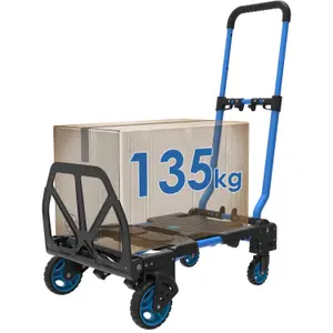 HandiMoova 2in1 70kg sack truck, multi-position 135kg folding platform trolley, multi-function hand truck