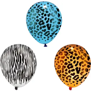 Animal Print LED Balloons (Pack of 5) Multicoloured (One Size)