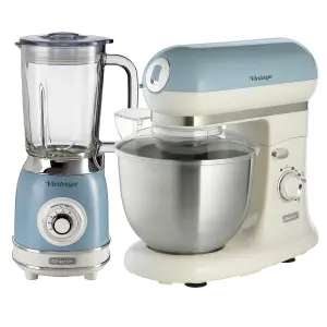 Ariete ARPK38 Vintage Retro Jug Blender and Stand Mixer Set Blue