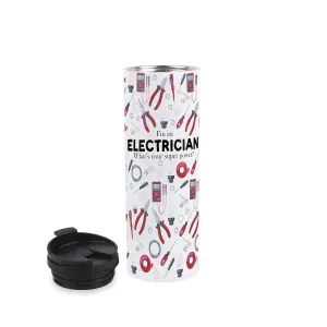 Electrician Travel Mug - Novelty Trades Gift Stainless Steel Vacuum-Sealed Double-Walled Hot/Cold Drinks Travel Flask