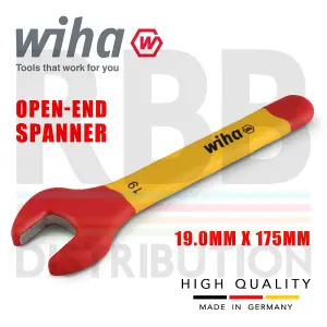 Wiha Spanner Wrench 19mm VDE Electricians Single Insulated Open End 43039