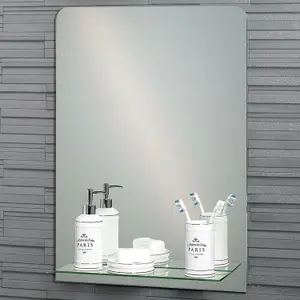 Showerdrape Rochester Rectangular Wall Mounted Frameless Bathroom Mirror 70 x 50cm