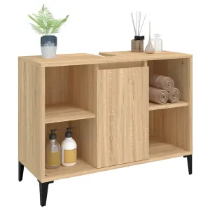 Berkfield Sink Cabinet Sonoma Oak 80x33x60 cm Engineered Wood