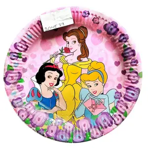 Disney Princess Round Party Plates (Pack of 8) Pink/Purple/Green (One Size)