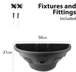 DIVCHI 18" Wall Hanging Baskets Wall-Mounted Flower Planters Basket For Garden Fence Balcony (Set Of 2)