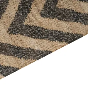 Jute Area Rug 200 x 300 cm Beige and Black DEDEPINARI