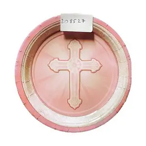 Amscan Radiant Cross Party Plates (Pack of 8) Pink (One Size)