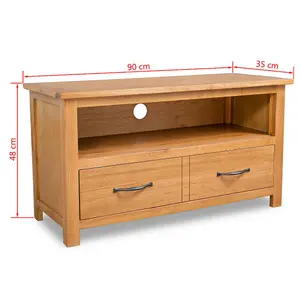 Berkfield TV Cabinet 90x35x48 cm Solid Oak Wood