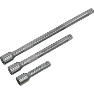 Premium 3 Piece Steel Extension Bar Set with Spring-Ball Retainers