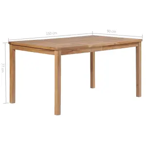 Berkfield Garden Table 150x90x77 cm Solid Teak Wood