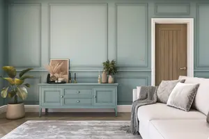 Hemway Chalk Based Furniture Paint Matt A5 Sample, Summer House Blue, Peel & Stick Swatch For Interior Walls Wood