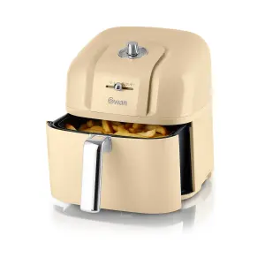 Swan 6L Retro Manual Air Fryer Cream