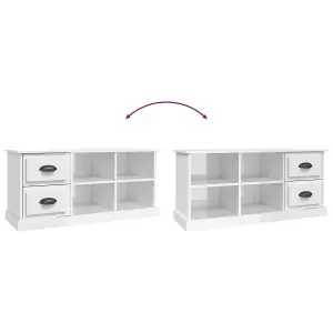 Berkfield TV Cabinet High Gloss White 102x35.5x47.5 cm Engineered Wood