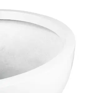 Primrose Gloss White Garden Outdoor Fibreglass High Low Bowl Planter 72cm