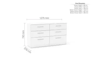 Birlea Lynx 6 Drawer Chest White