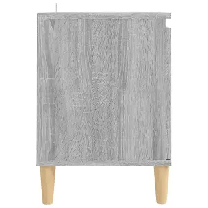 Berkfield TV Cabinet with Solid Wood Legs Grey Sonoma 103.5x35x50 cm