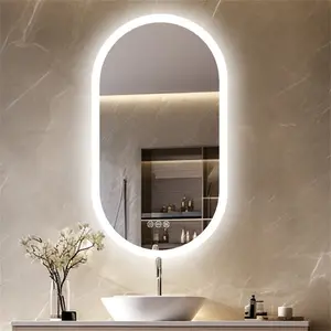 Oval LED Wall Mirror 100cm H x 50cm W