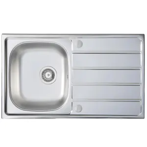 Liquida KS860SS 1.0 Bowl Compact Reversible Inset Stainless Steel Kitchen Sink