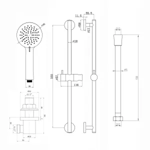 ENKI Contemporary Chrome 3-Function Shower Slider Rail Kit ES031