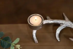 Silver Stag Tealight Candle Holder