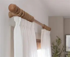 Argos Home Wooden Fixed Curtain Pole - 180cm