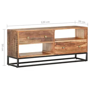 Berkfield TV cabinet 120x30x50 cm Rough Acacia Wood