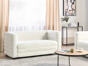 2 Seater Boucle Sofa Off-White HOFN