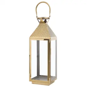 Beliani Modern Lantern BALI Metal Brass