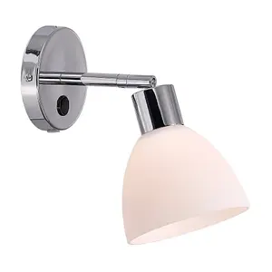 Nordlux Ray Indoor Bedroom Living Dining Hallway Wall Light In Chrome (Height) 19.5cm