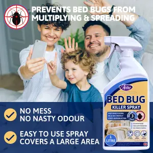 Aviro Bed Bug Spray - Fast Acting Bed Bug Killer for Immediate Control & Long Lasting Prevention. 1 Litre