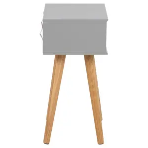 Mattias 1 Drawer Bedside Table Natural/Grey