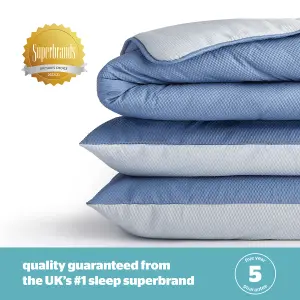 Seersucker Coverless Duvet 2.5 Tog Blue/Grey - Double