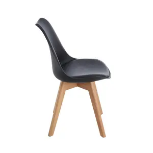 Nero Upholstered Dining Chair (Set of 2) Black / Beech