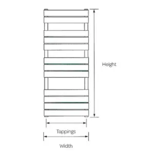 1200mm (H) x 600mm (W) - Chrome Vertical Bathroom Towel Radiator (Bath) - (1.20m x 0.6m) Depth 65mm