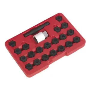 Sealey Locking Wheel Nut Key Set 22 Pieces Fits Audi Vehicles Black SX206