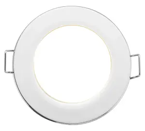 Luceco Eco Silver Chrome effect Fixed LED Fire-rated Cool white Downlight 5W IP65