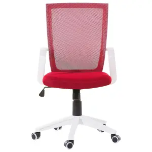 Beliani Minimalist Desk Chair Red RELIEF