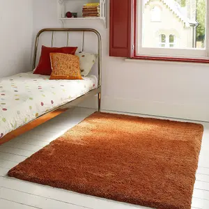 Spice Shaggy Modern Plain Easy to clean Rug for Dining Room Bed Room and Living Room-200cm X 290cm