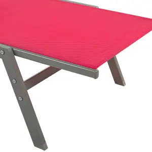 Beliani Modern Sun Lounger Metal Red LEVANZO