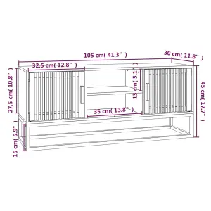 Berkfield TV Cabinet Black 105x30x45 cm Engineered Wood and Iron