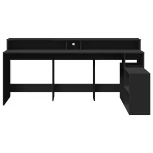 Berkfield Desk with LED Lights Black 200x104x91 cm Engineered Wood