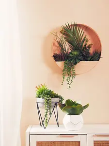 Fiori Mixed Succulent with Metal Stand Artificial Plant Foliage