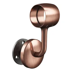 Rothley Antique Copper Staircase Handrail Connecting Wall Bracket (Diam) 40mm