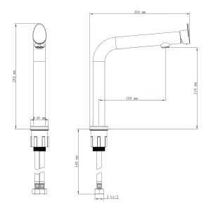 Cascabel Chrome-plated Kitchen Top lever Tap