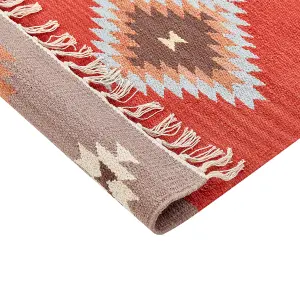 Cotton Kilim Area Rug 160 x 230 cm Multicolour LORUT